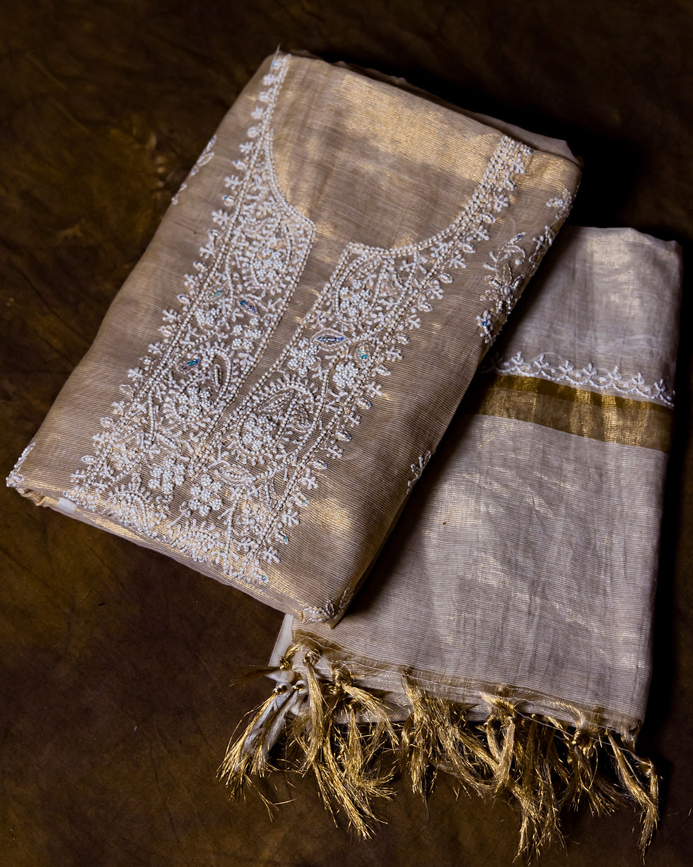 Thumbnail: Chikankari Tissue Unstitched Suit code-SE160