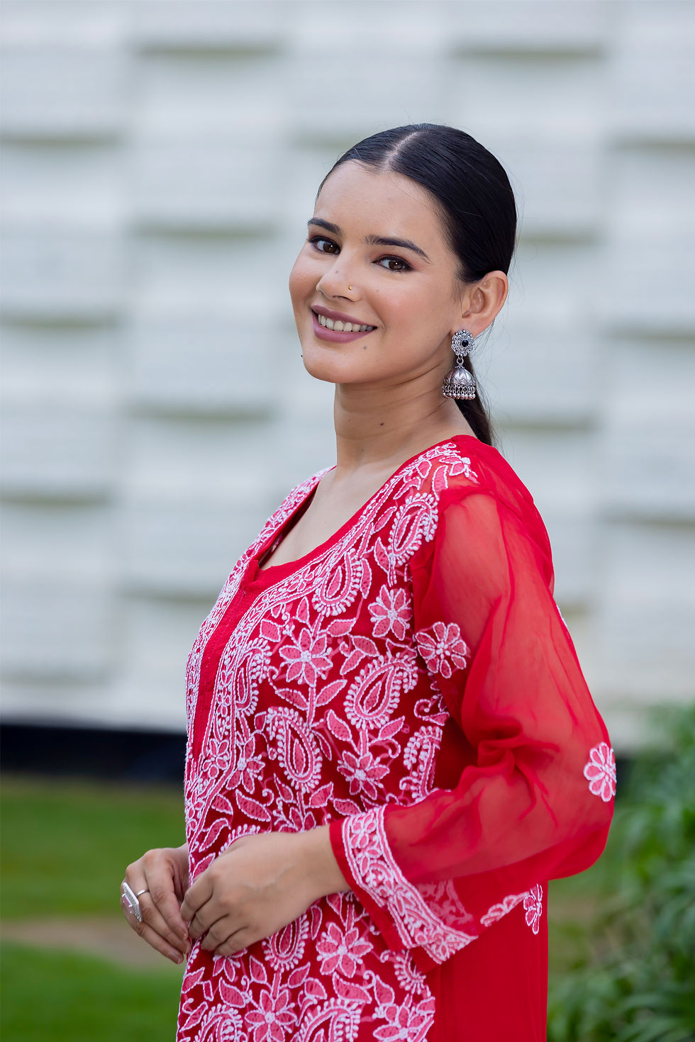 Thumbnail: Chikankari Kurti Jaal Chiffon with Inner code-SE168