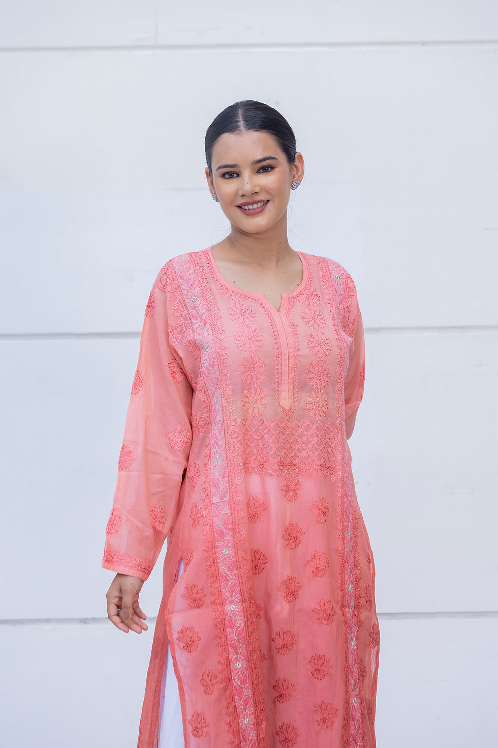Thumbnail: Chikankari Kurti Mal Chanderi code-SE156