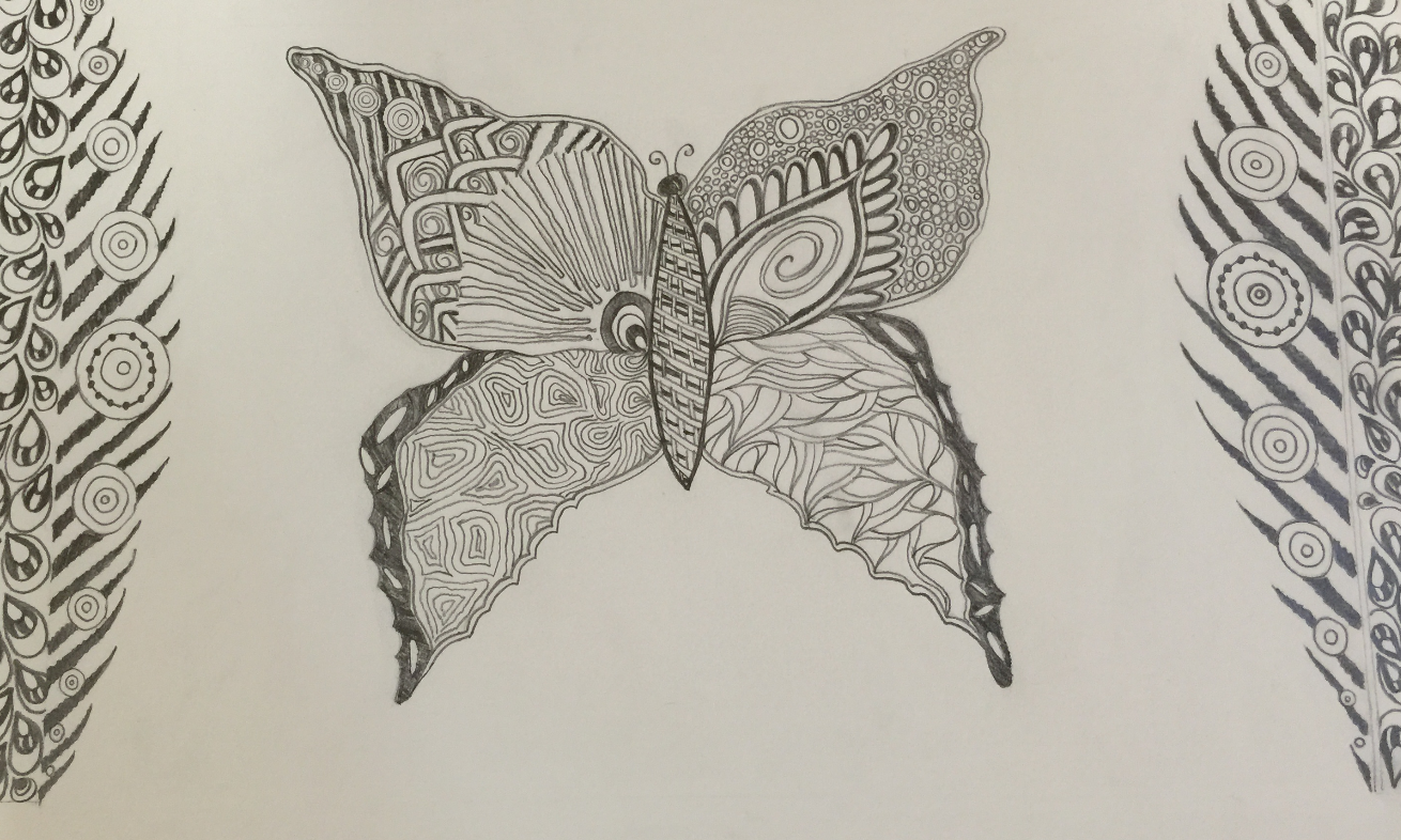 Doodled butterfly