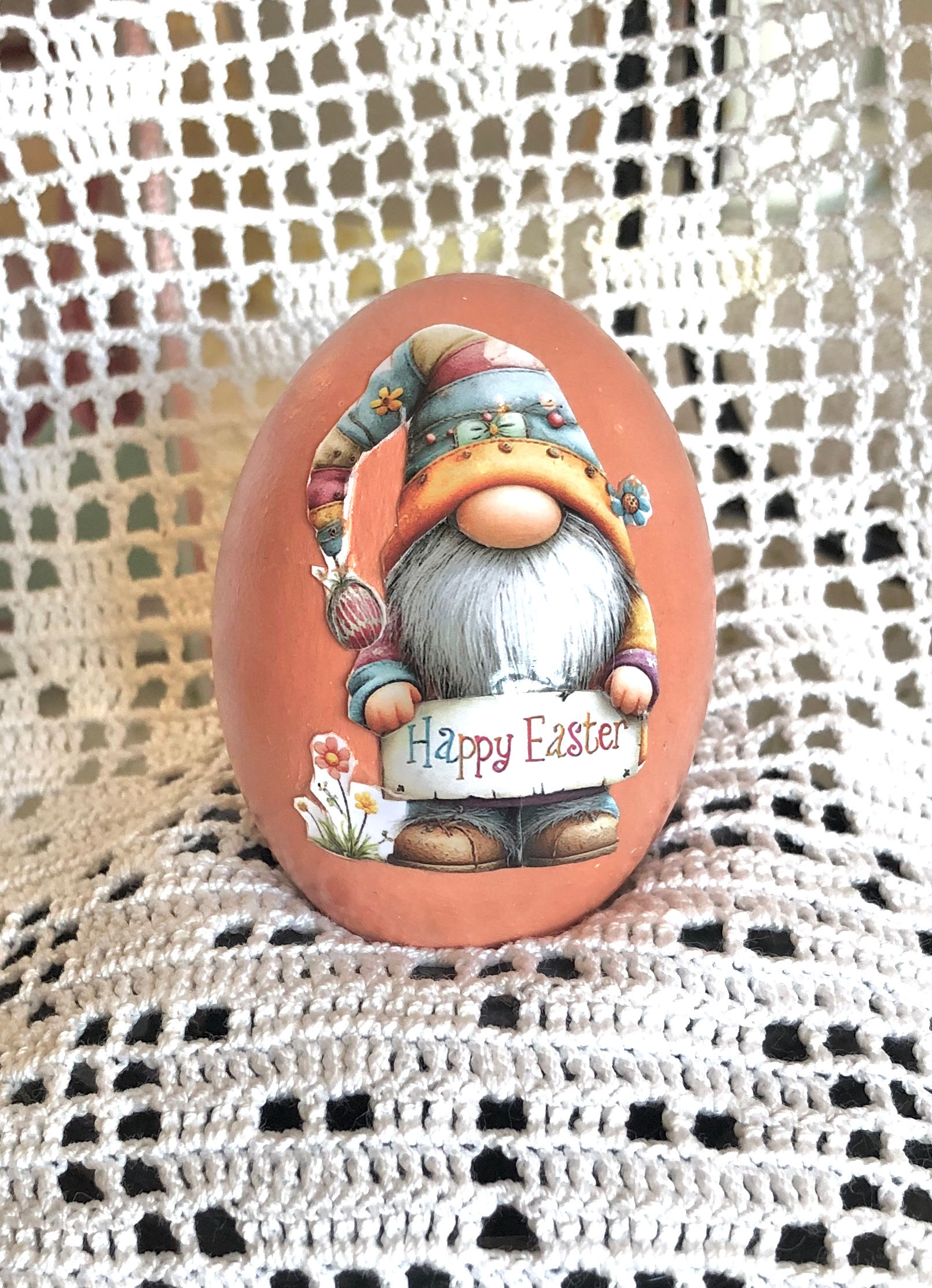 C1 1/2" Solid Wood Coral Gnome