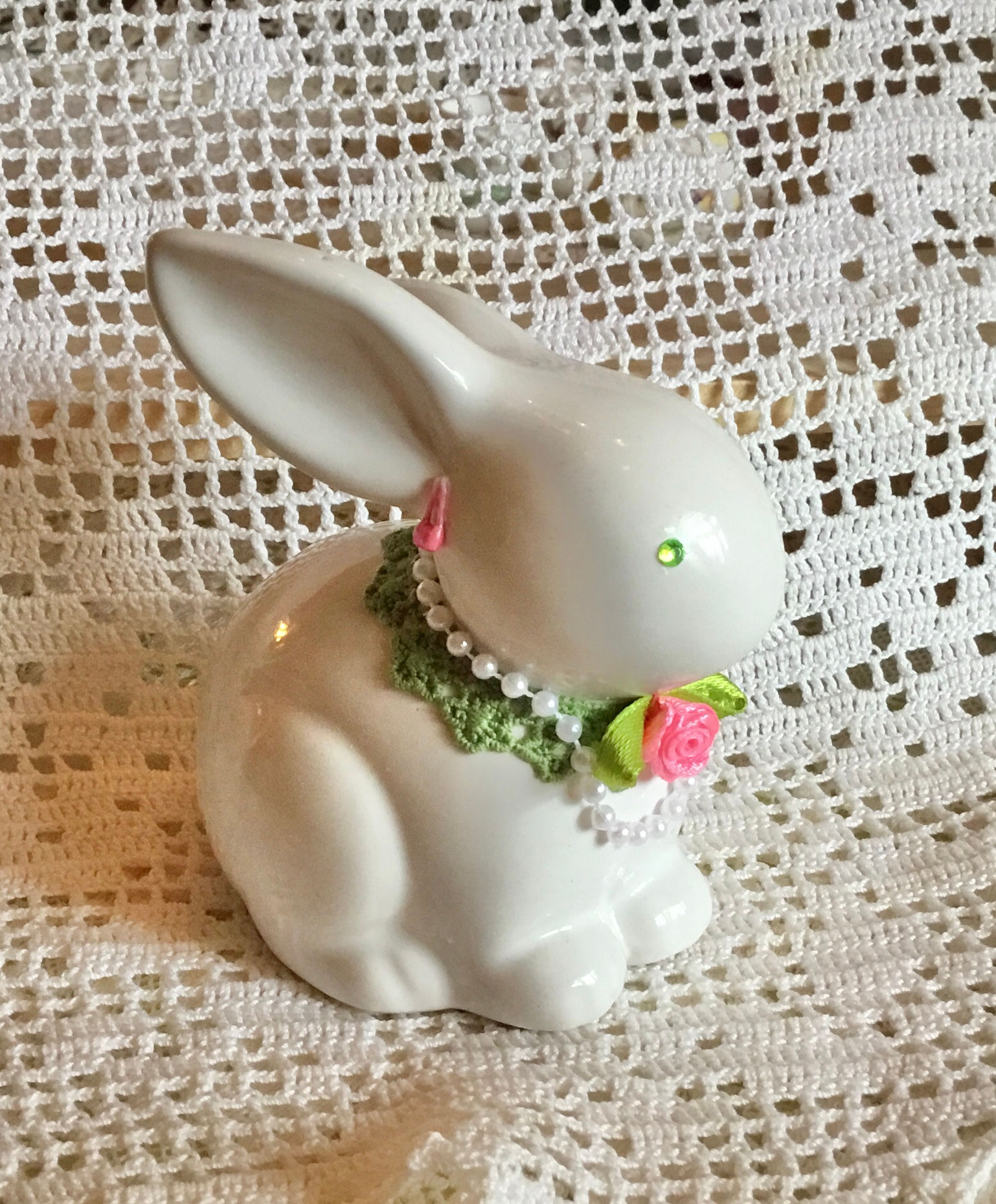 4" White Ceramic Bunny
