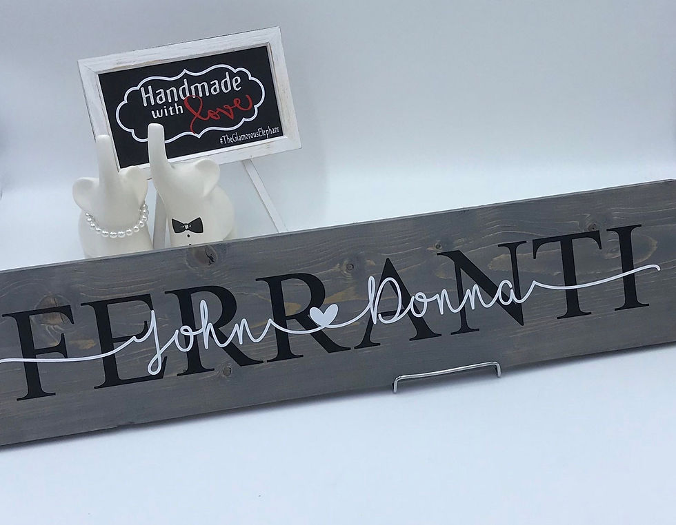 Thumbnail: Personalized Last Name And First Names Sign With Hooks