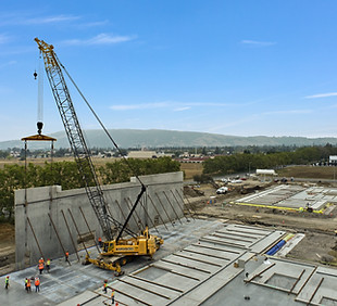 Aerial drone view of a Sacramento construction site