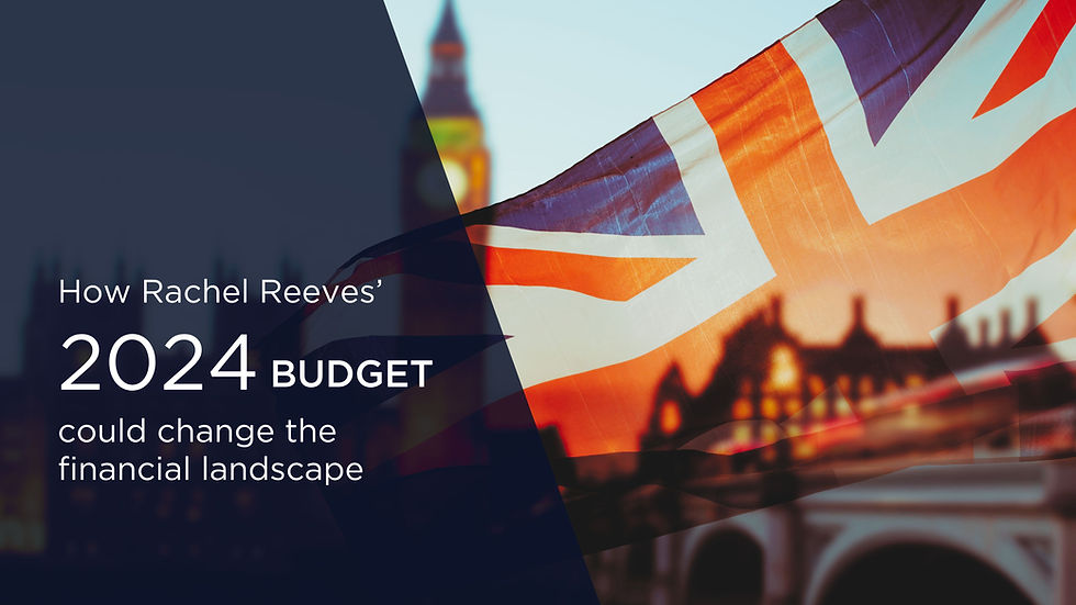 Union Jack flag with the house of parliament in the background, with the text Rachel Reeves' 2024 Budget