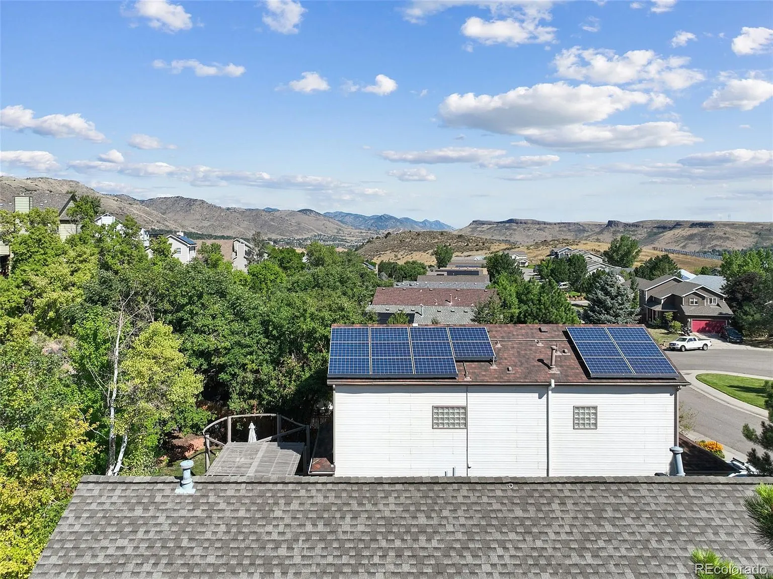 rooftop perspective shot of mountain views