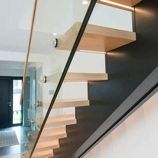 floating stairs glass railing