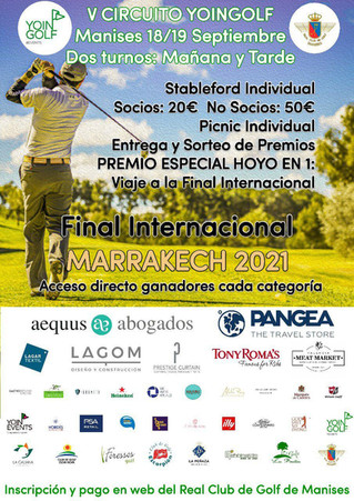 CUARTA JORNADA YOINGOLF MANISES (18 y 19 de septiembre)