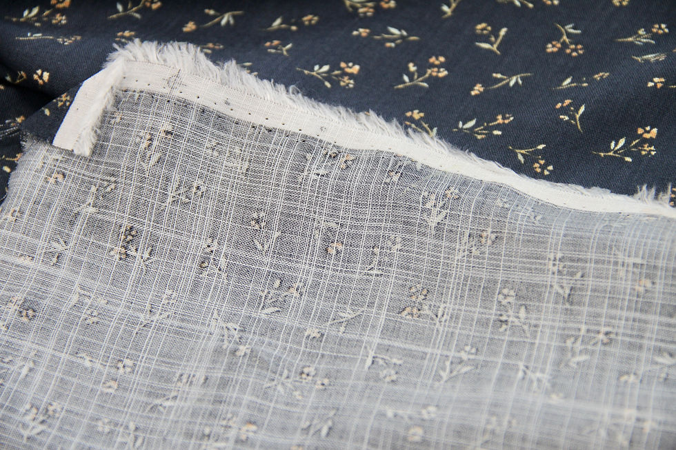 Thumbnail: Rayon - Abstract Lines Navy - 1/2 metre