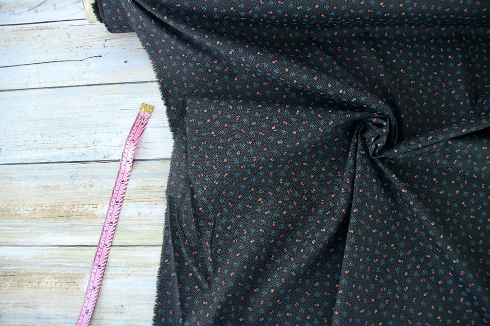 Thumbnail: Deadstock - Cotton Shirting Ditsy Florals Black - 1/2 m