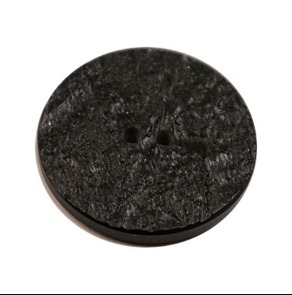 Acrylic Button 2 Hole Metallic 14mm Black / Silver