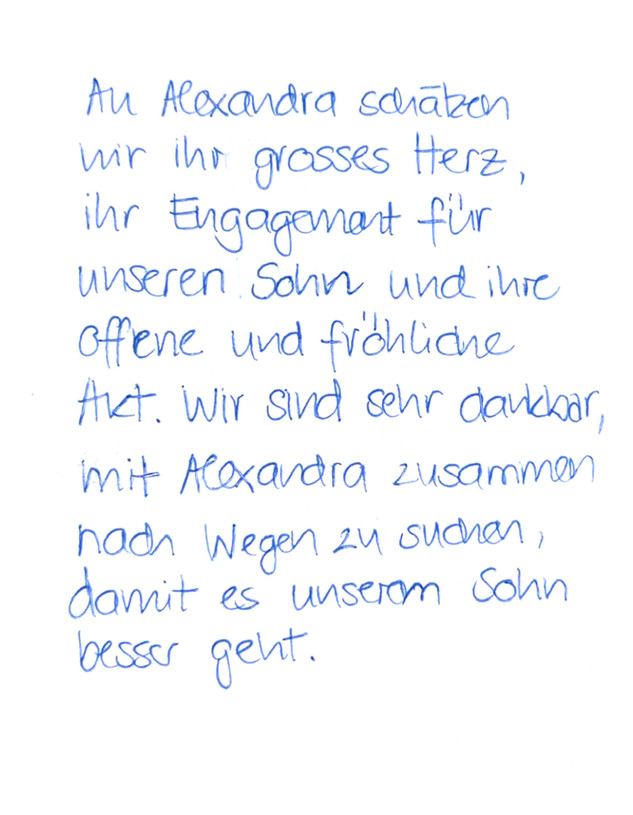 Testimonial zu Art der Begleitung eines Kindes