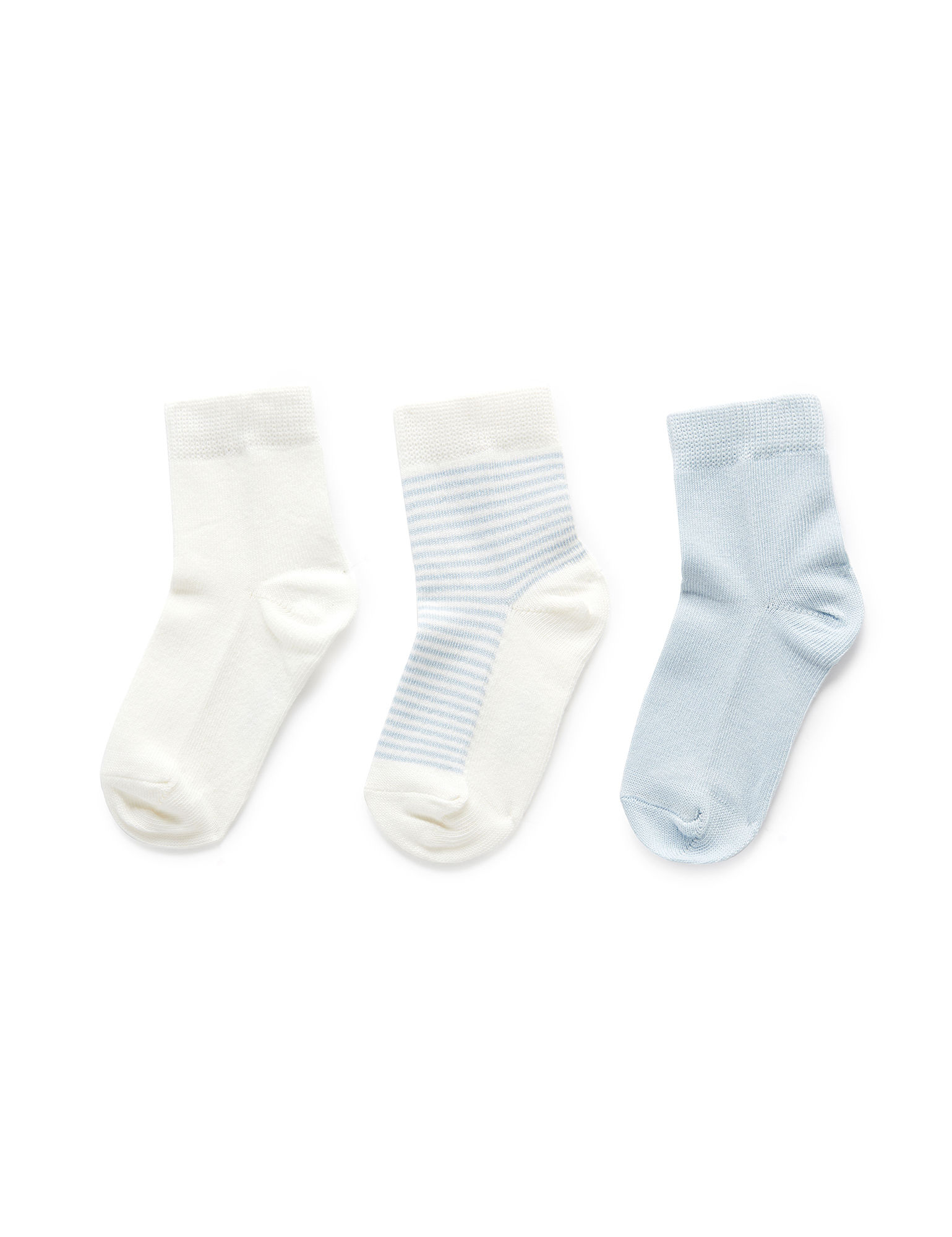 Purebaby 3 pack socks - blue