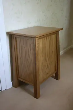 wooden bathroom laundry basket