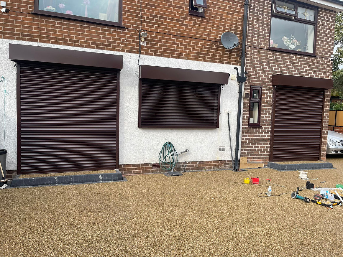 brown garage painted door