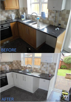 before and after kitchen respray