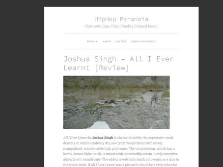 Joshua Singh – All I Ever Learnt [Review]