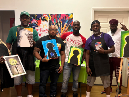 Art UnFramed Art Gallery Hosts Inspiring Men's Afternoon Paint Party