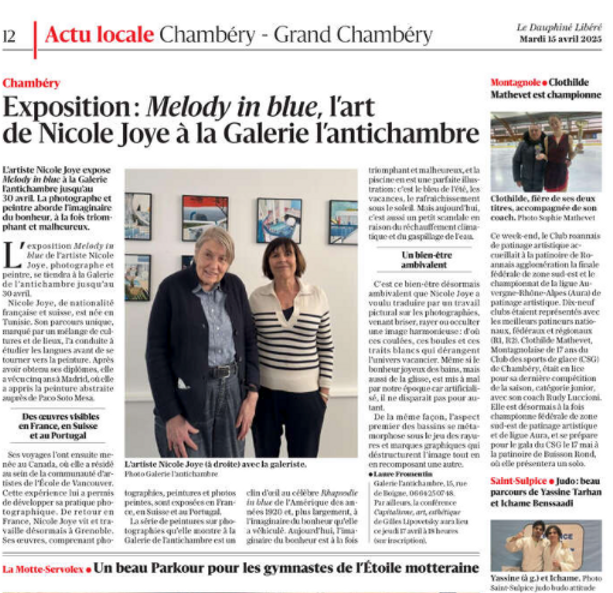 Exposition Nicole Joye Article Dauphiné Libéré Avril 2025.png