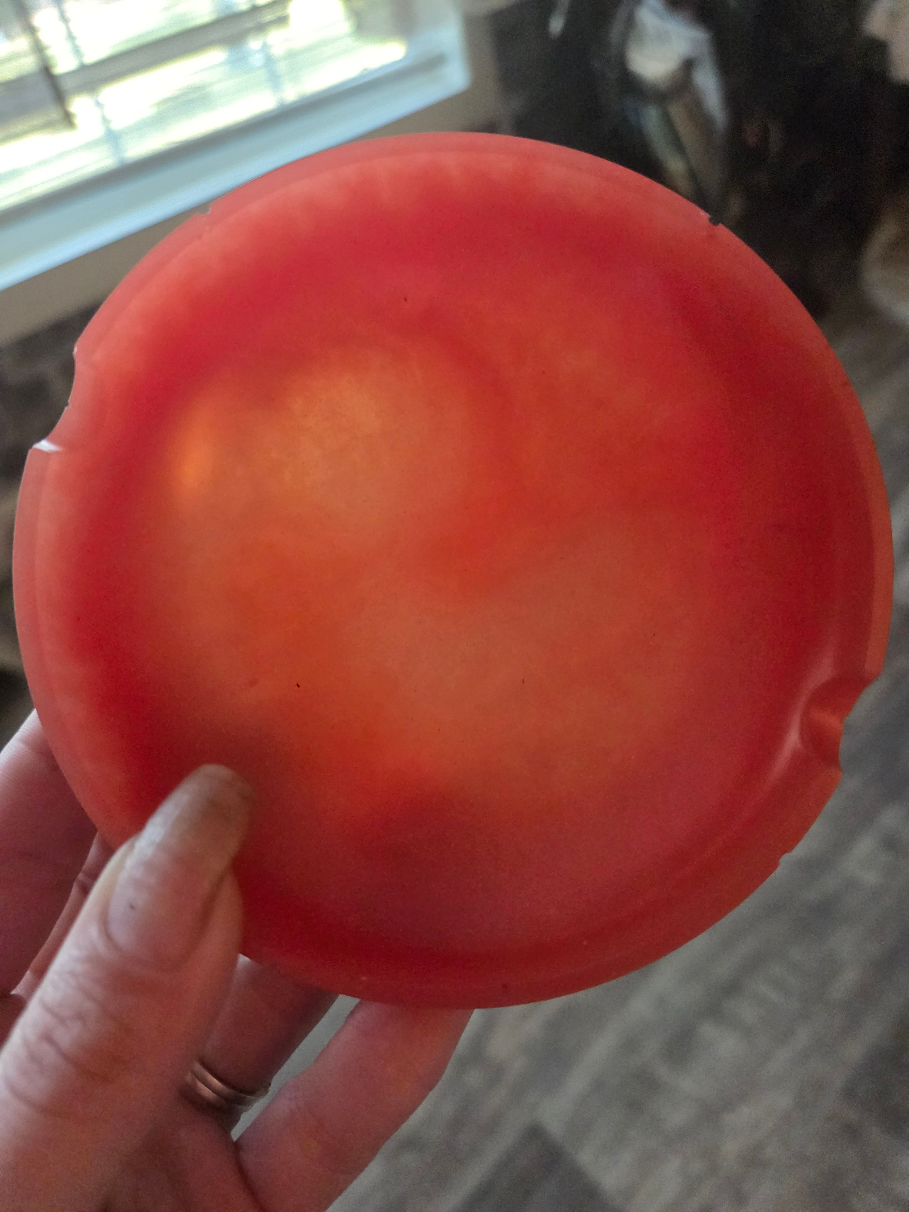 Orange Red Glow in the dark ashtray 