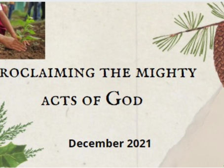 Proclaiming the mighty acts of God.