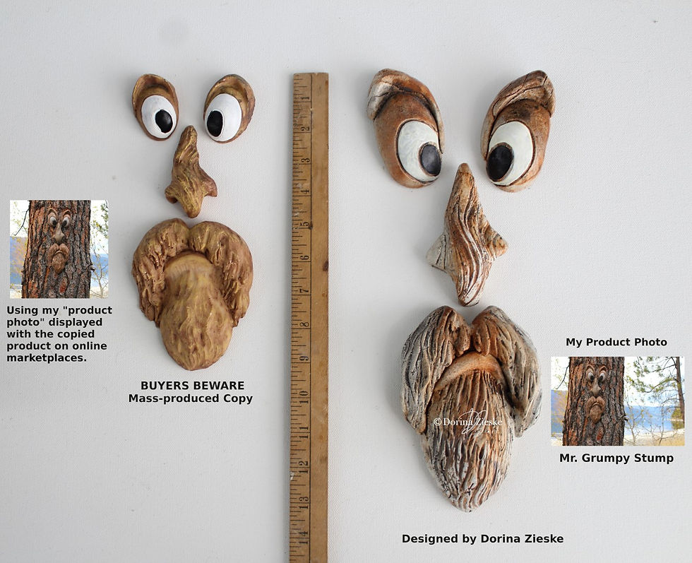 Thumbnail: A cute and funny grumpy looking face sculpture on a tree. Garden sculpture you attaches to a tree to give the tree character.