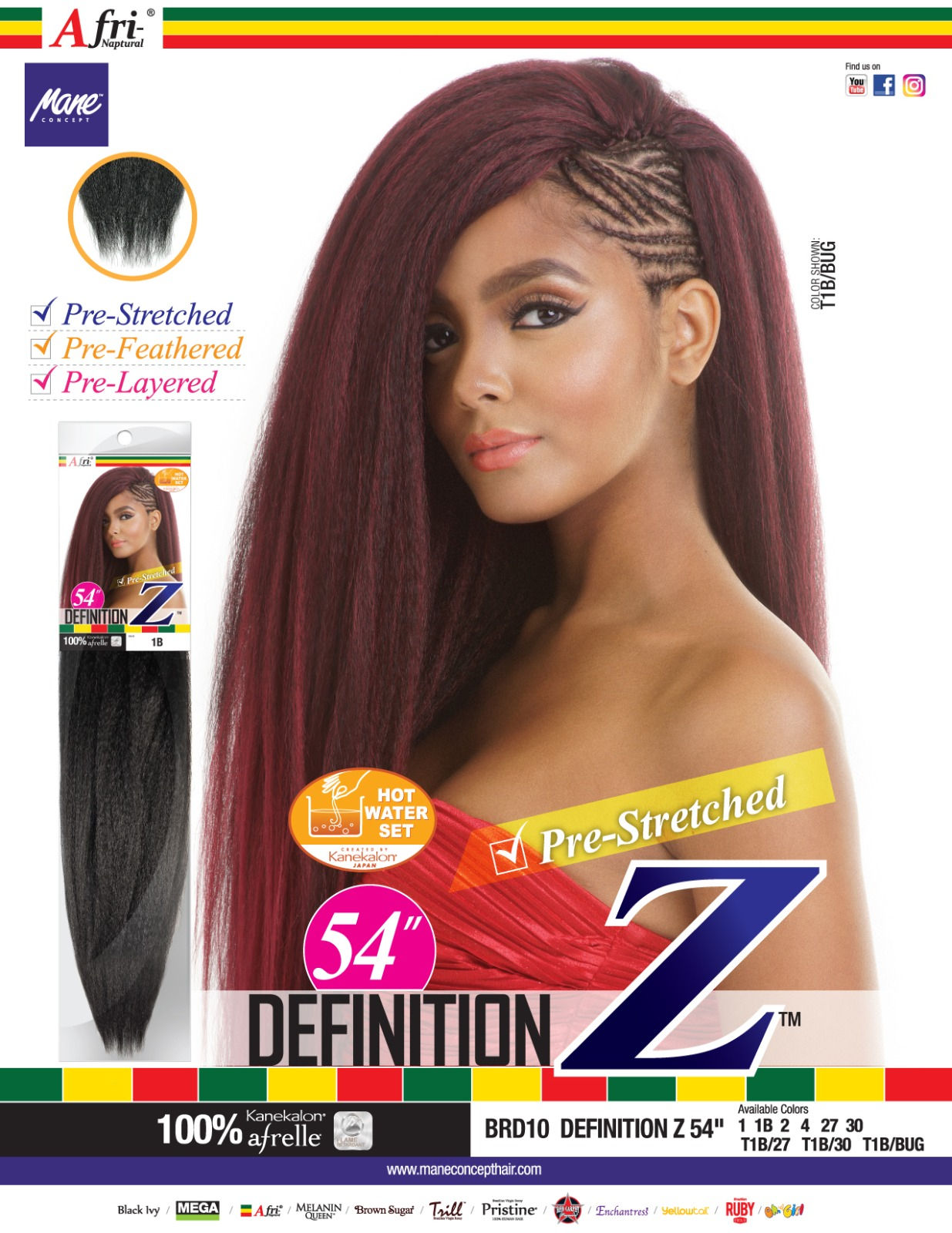 Mane Concept Afri Naptual Braid Definition Z 54"