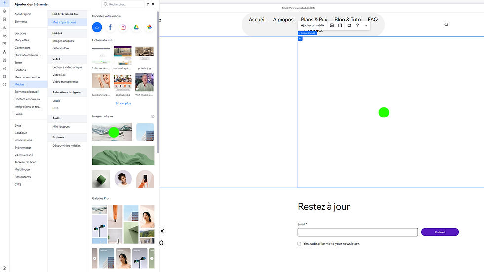 Comment placer une image dans une cellule sur WIX Studio ?