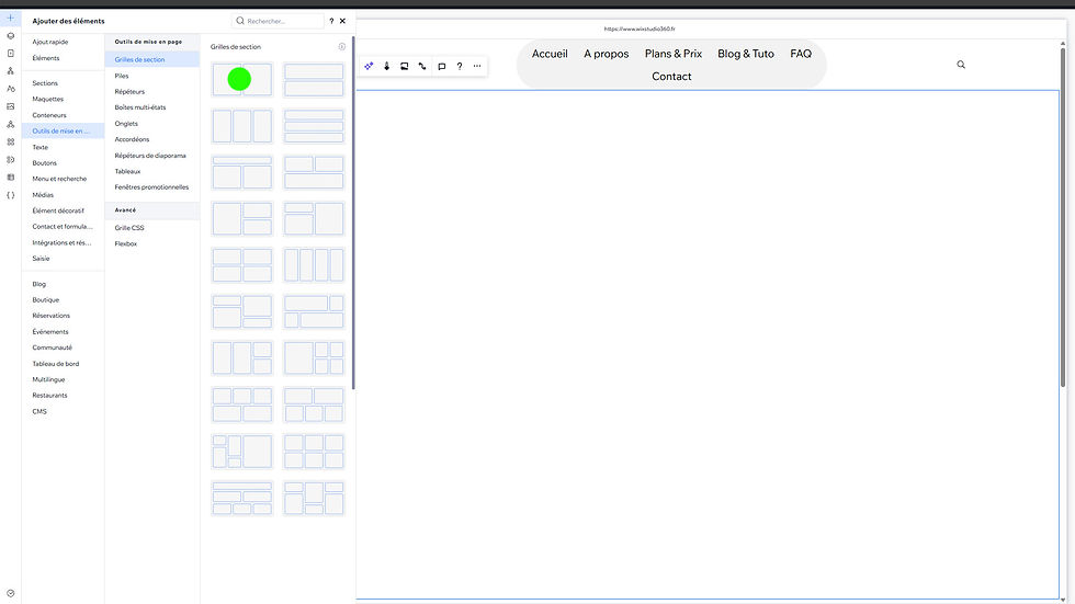 Comment placer une image dans une cellule sur WIX Studio ?