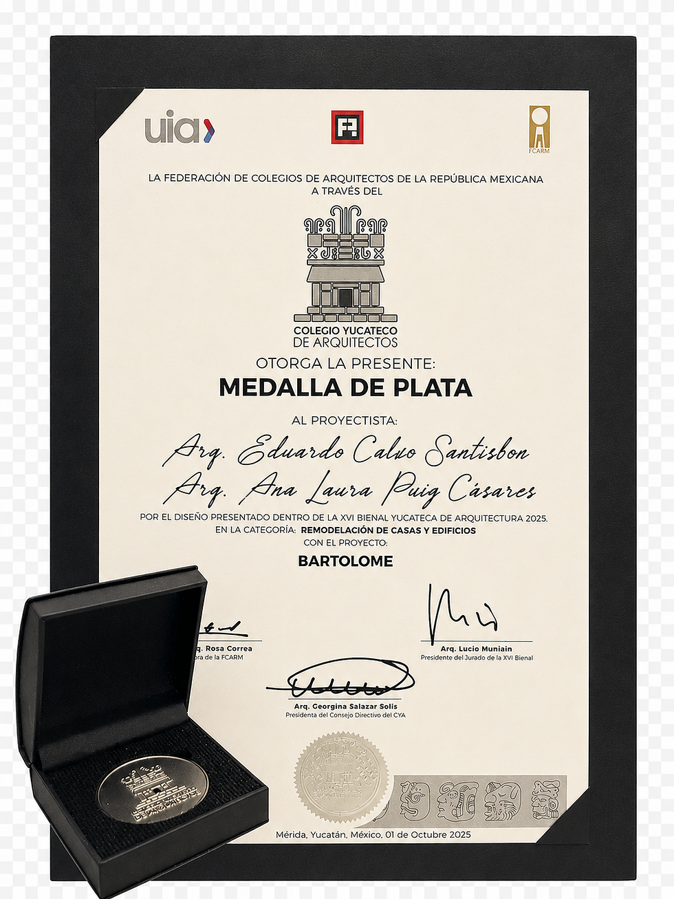 XVI Bienal Yucateca de arquitectura 2025 Medalla de Plata en Remodelación de casas y edificios