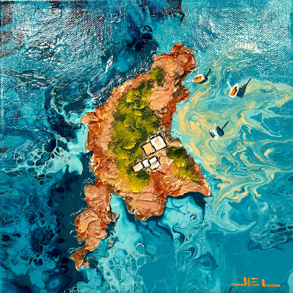 Thumbnail: Les belles couleurs de l'Île d'Or -Le Dramont – Mediterralis™ (format 20 X 20cm)