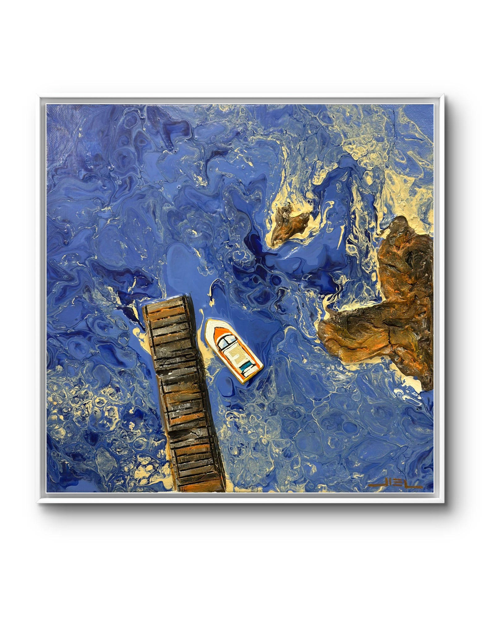 Grande Bleue au vieux ponton – Mediterralis™  (format 30 X 30 cm)