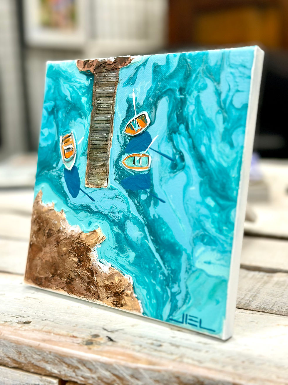 Thumbnail: Le ponton immobile – Mediterralis™  (format 20 X 20 cm)