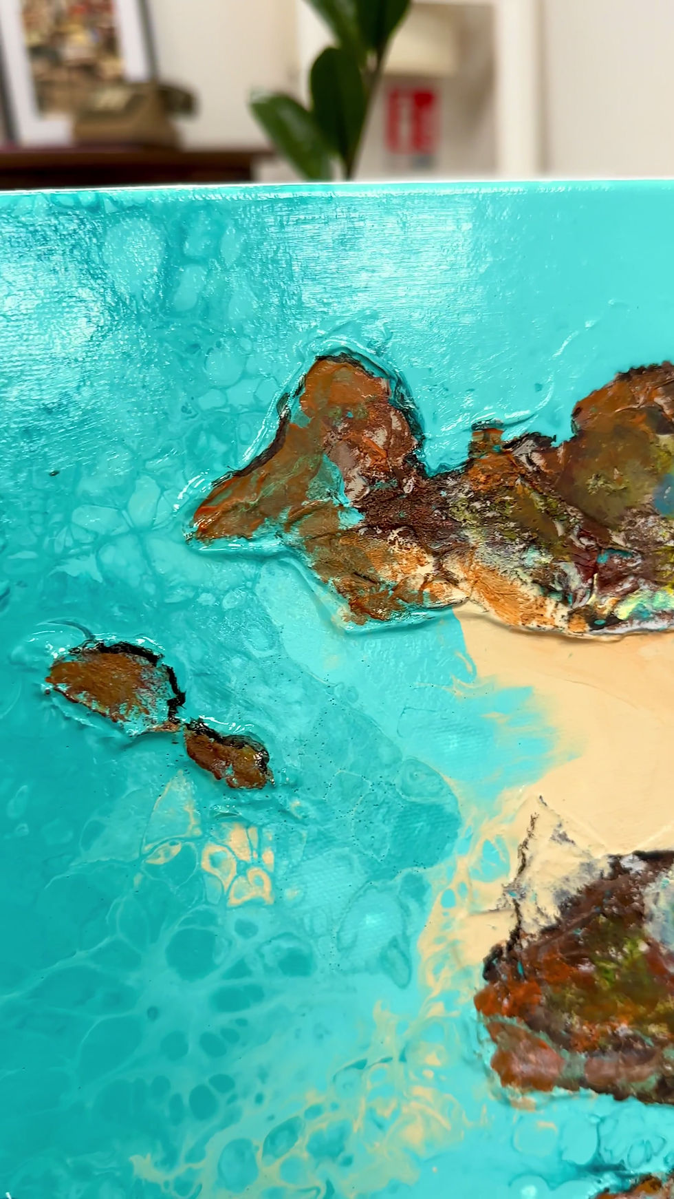 Thumbnail: Crique aux trois cabanons, avec ponton – Mediterralis® (format 46 X 55cm)