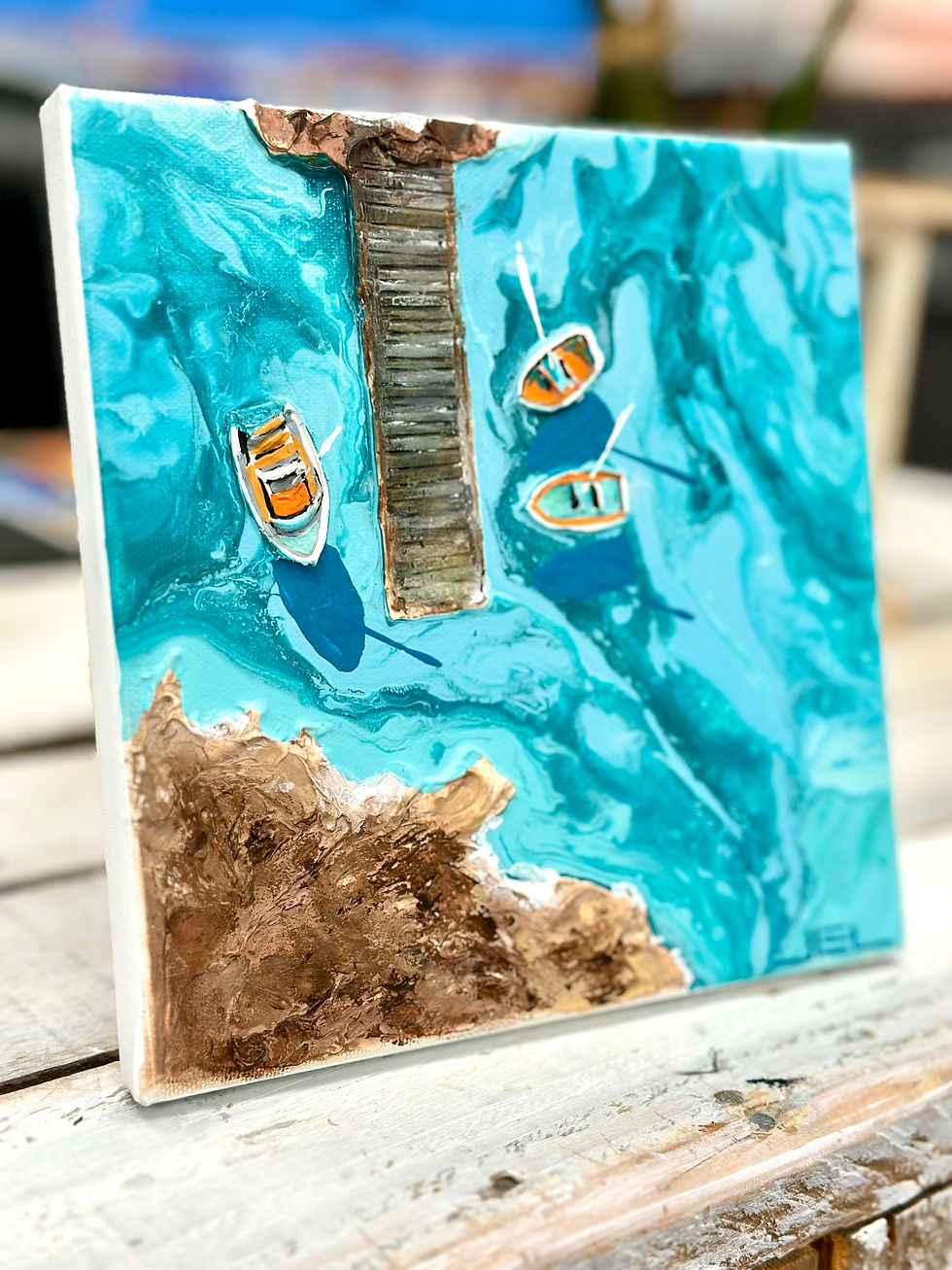 Thumbnail: Le ponton immobile – Mediterralis™  (format 20 X 20 cm)