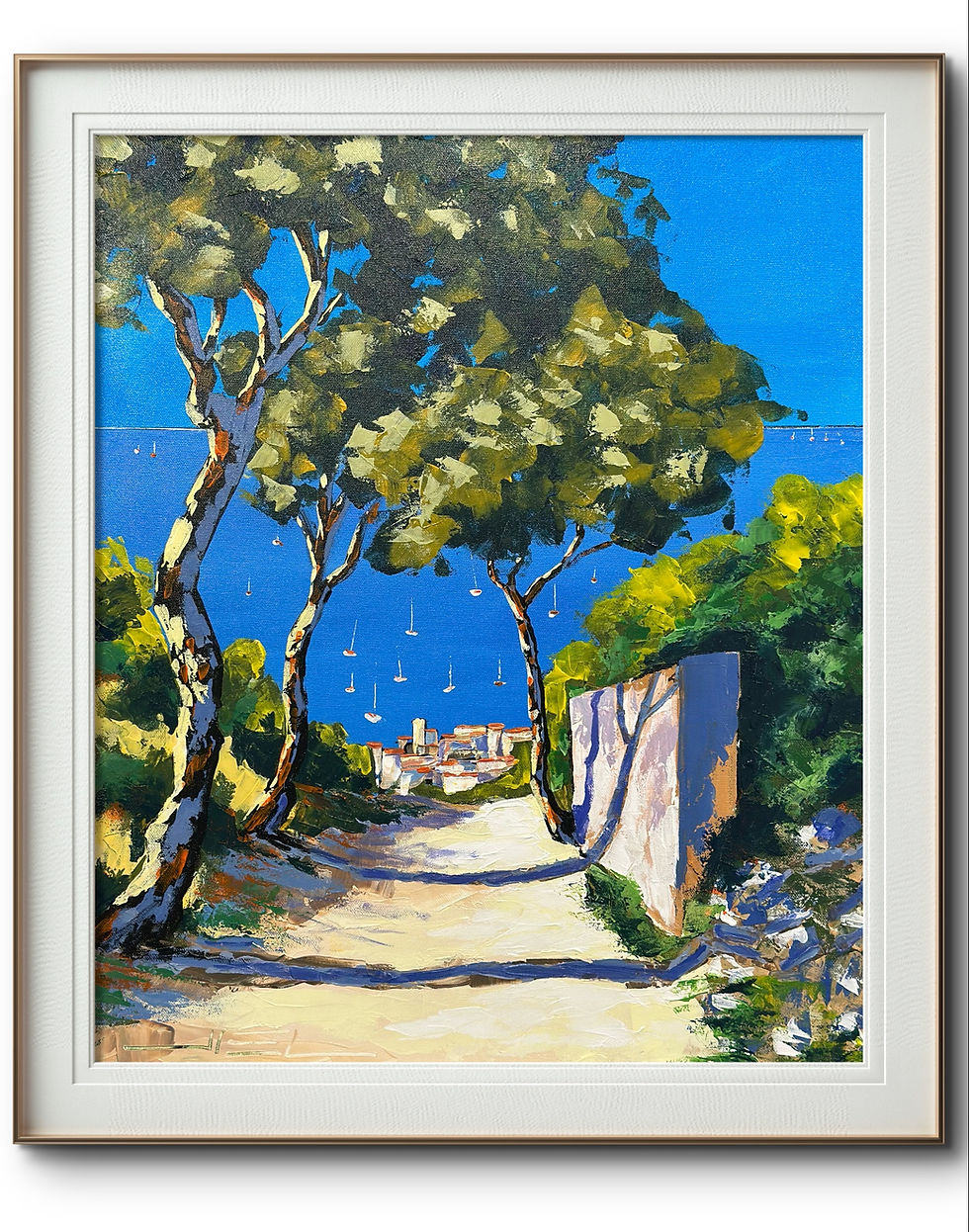 Miniature : Petit sentier ensoleillé menant au village, en bord de Méditerranée