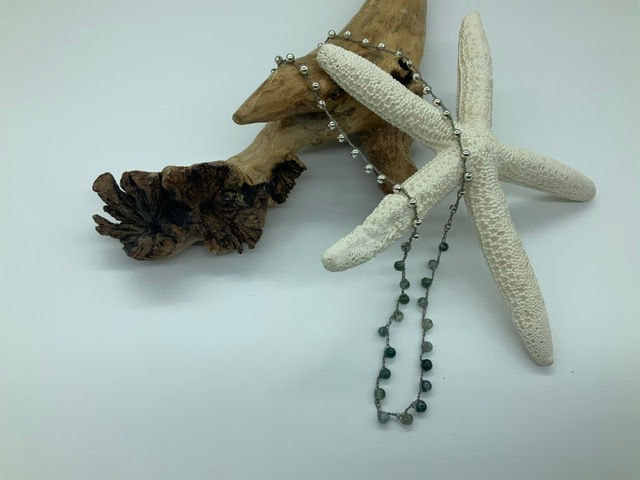 Moss Agate Hand Woven Necklace