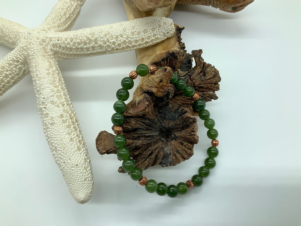 Jade with Copper Accent Bracelet