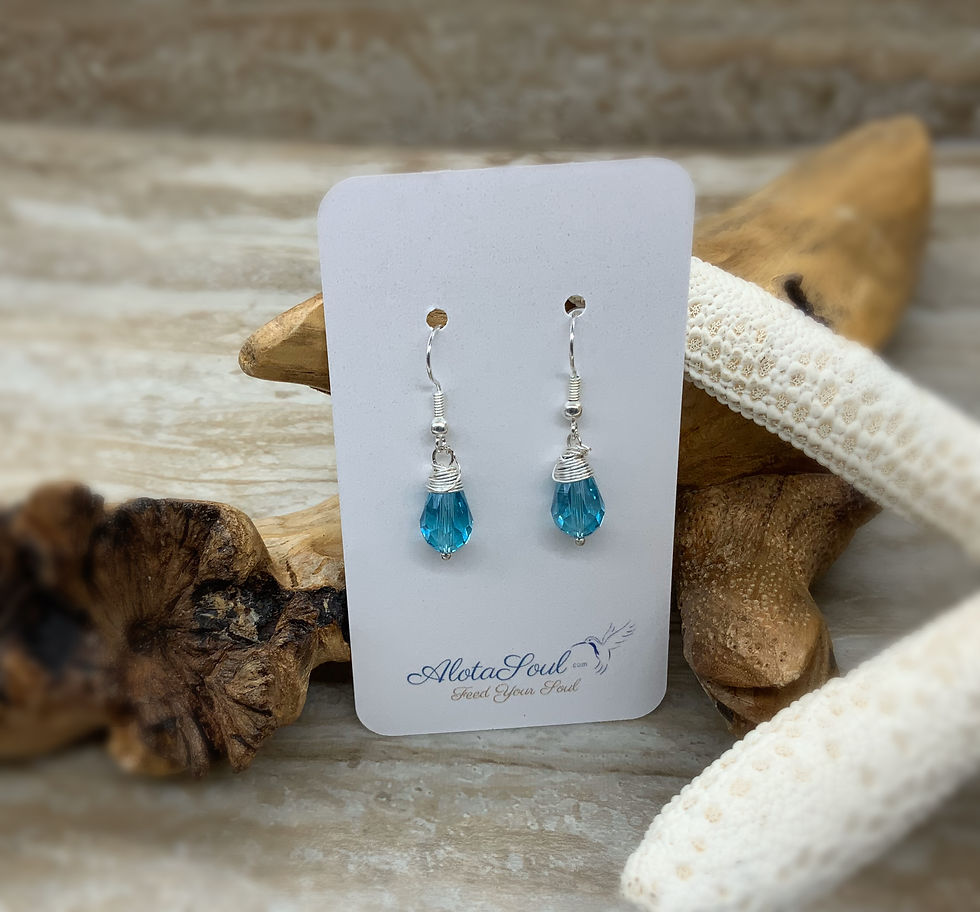 Blue Crystal Drop Earrings