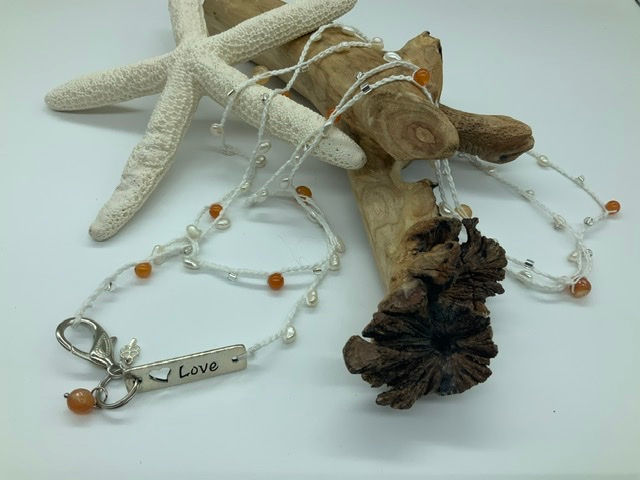 Freshwater Pearls and Carnelian