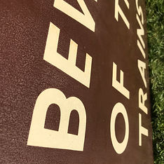 BR(W) Enamel Sign – BEWARE OF THE TRAINS