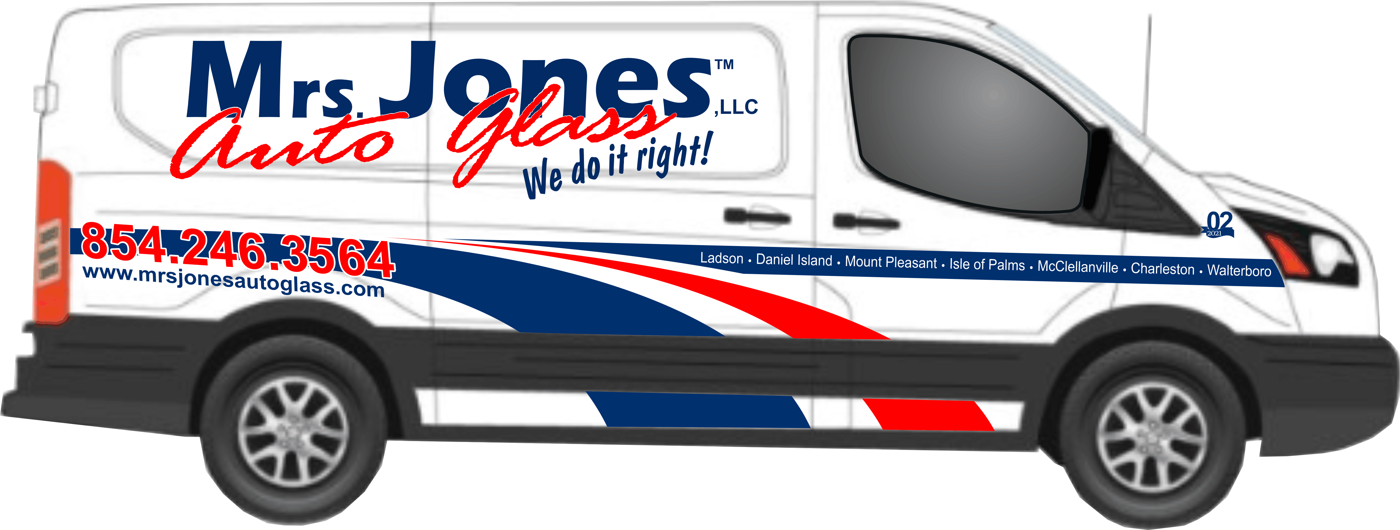 Mrs. Jones Auto Glass Company Truck