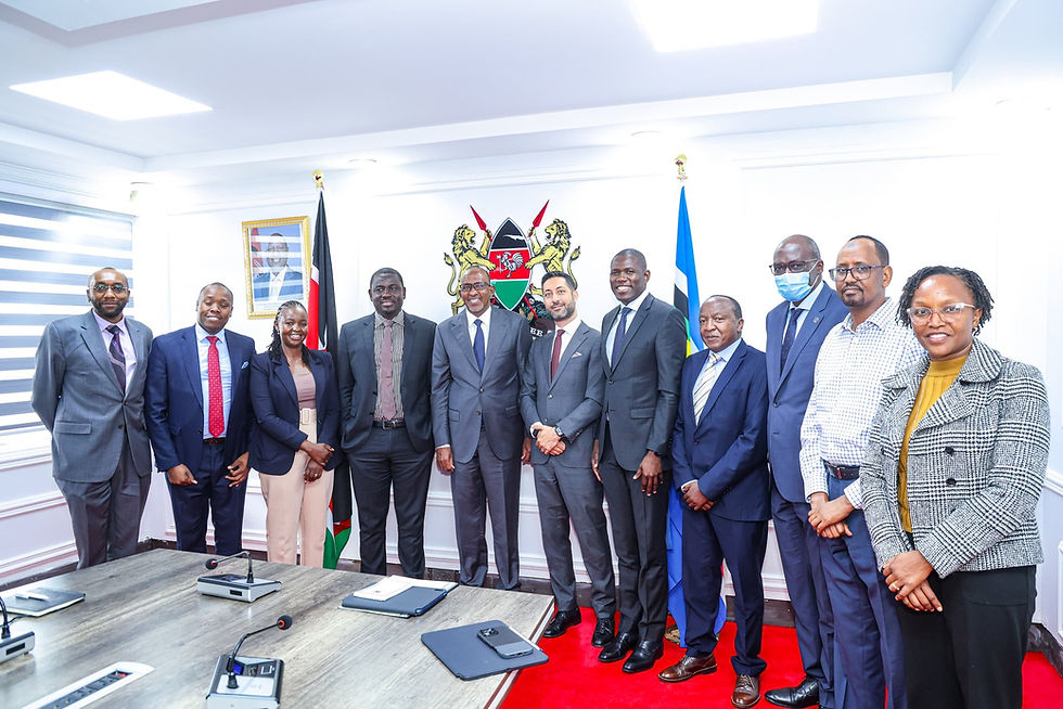 Health Cabinet Secretary Aden Duale, alongside Vice President Kevin Ani Massoudi and other stakeholders, during a strategic meeting with a delegation from Siemens Healthineers on August 25, 2025 / MOH