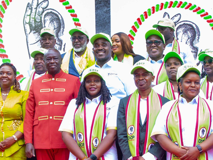 Democracy for Citizens Party (DCP) party leader Rigathi Gachagua along other DCP leaders in a past event/ PHOTO: DCP