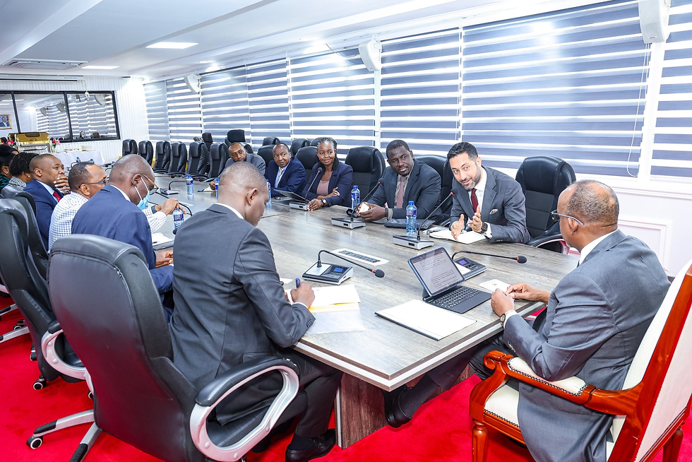 Health Cabinet Secretary Aden Duale, alongside Vice President Kevin Ani Massoudi and other stakeholders, during a strategic meeting with a delegation from Siemens Healthineers on August 25, 2025 / MOH