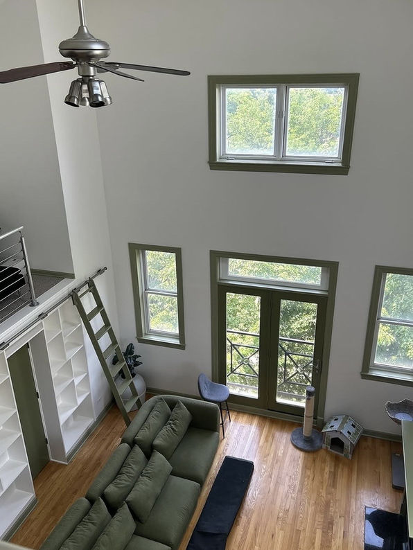 Green trim interior
