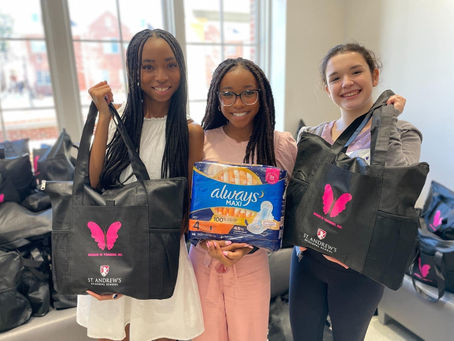 St. Andrew’s Episcopal School Hosts WIT Founders; Packs 500 WITKITS for Menstruators in Maryland