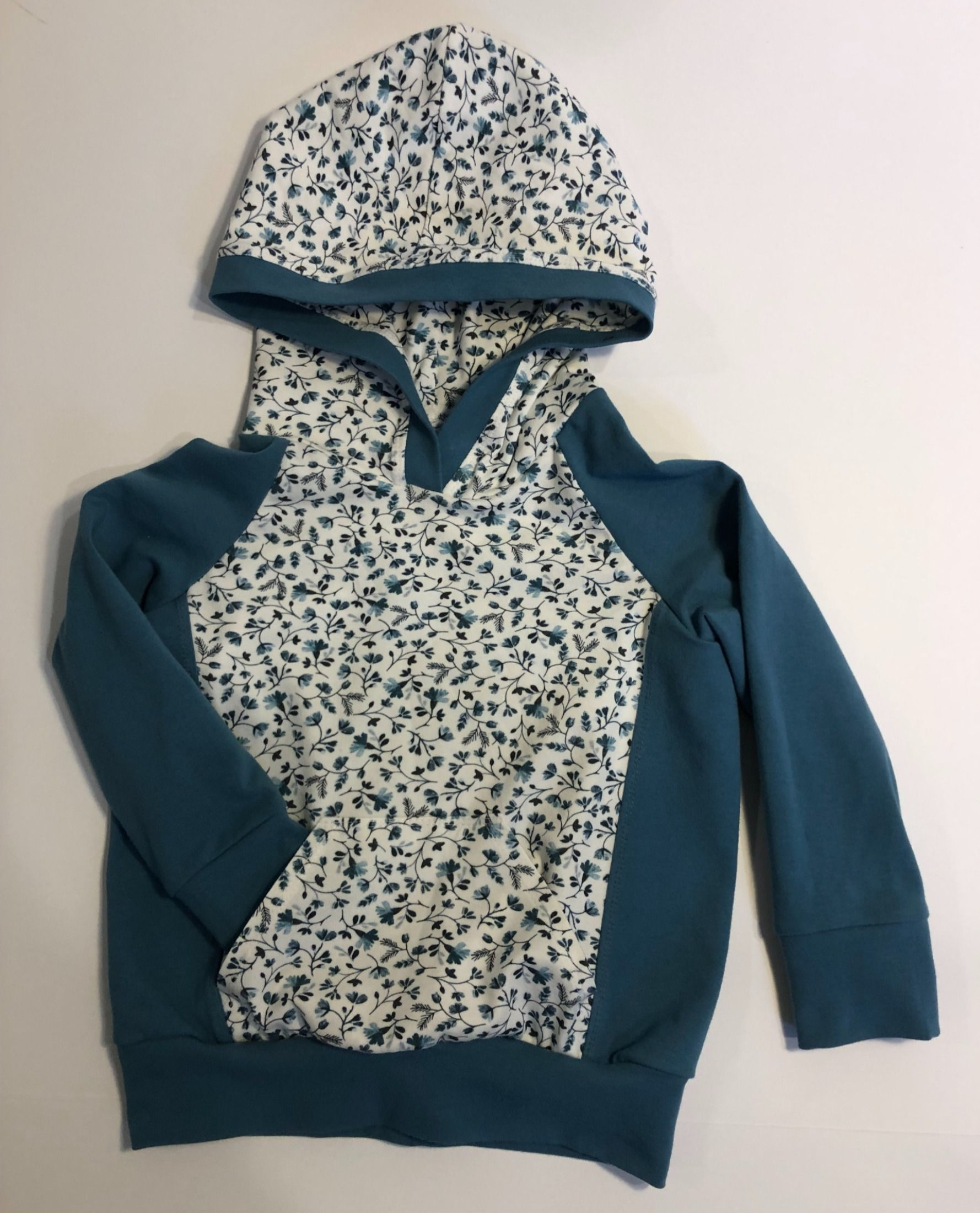 Blue Floral Hoodie - 2T
