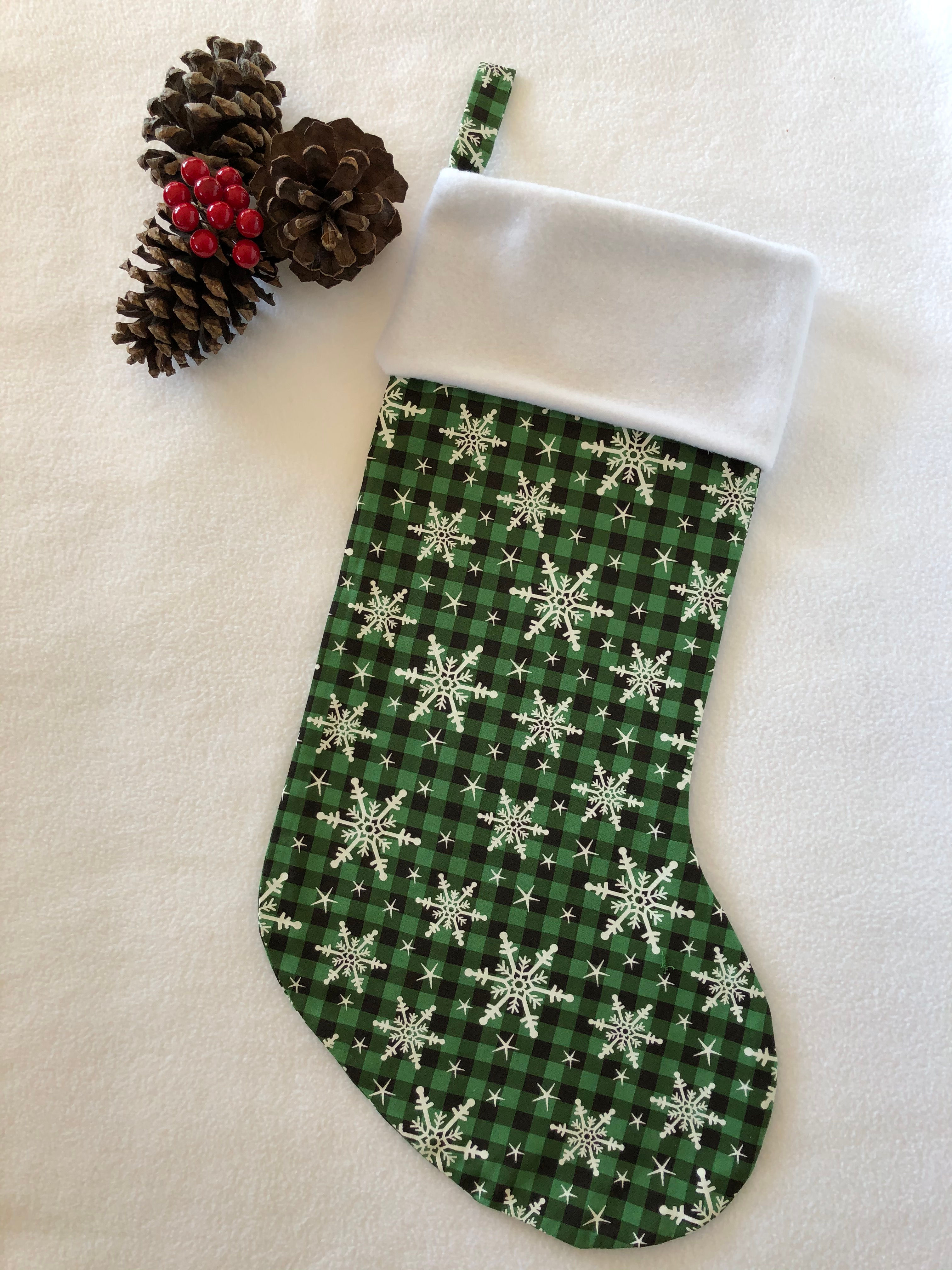 Green with snowflakes