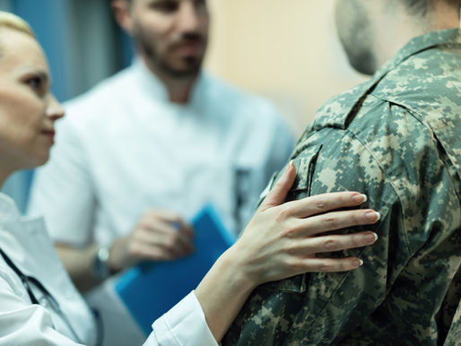 Medical staff attending to a soldier